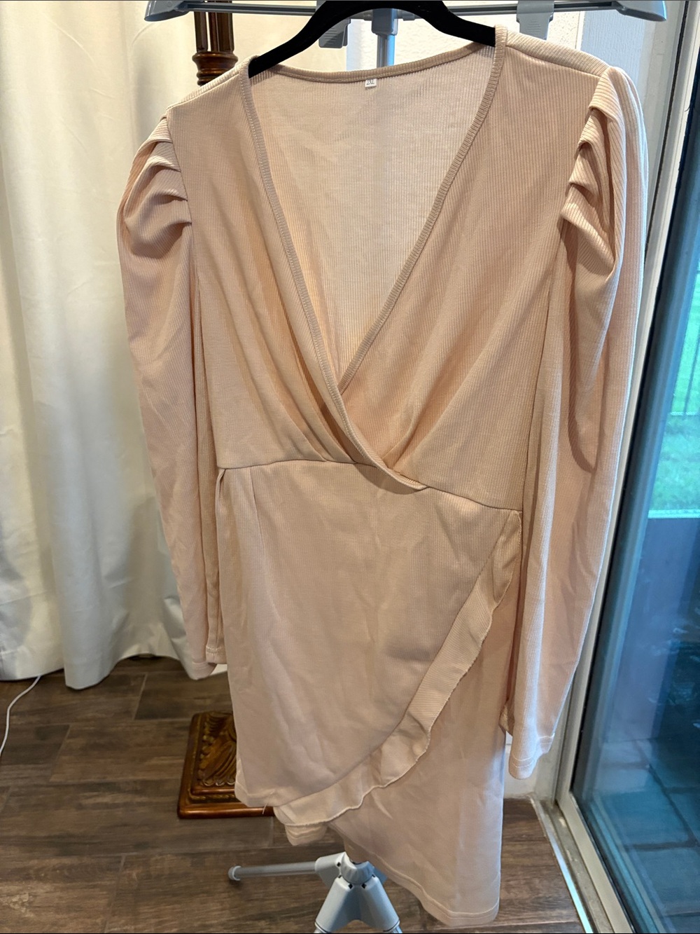 Blush Wrap-Style Long Sleeve Mini Dress sz 2X